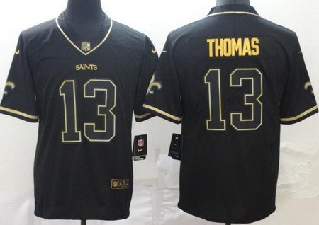 New Orleans Saints #13 Michael Thomas Limited Black Golden 2019 apor Untouchable Jersey