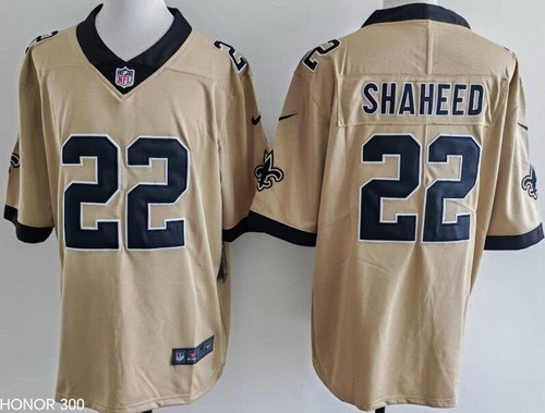 New Orleans Saints #22 Rashid Shaheed Limited Gold Alternate Vapor Jersey