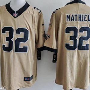 New Orleans Saints #32 Tyrann Mathieu Limited Gold Alternate Vapor Jersey