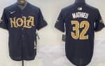 New Orleans Saints #32 Tyrann Mathieu Limitged Black Nola Baseball Jersey