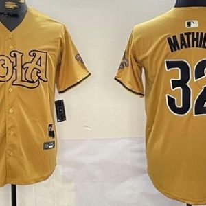 New Orleans Saints #32 Tyrann Mathieu Limitged Gold Nola Baseball Jersey