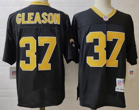 New Orleans Saints #37 Steve Gleason Black Throwback Jersey