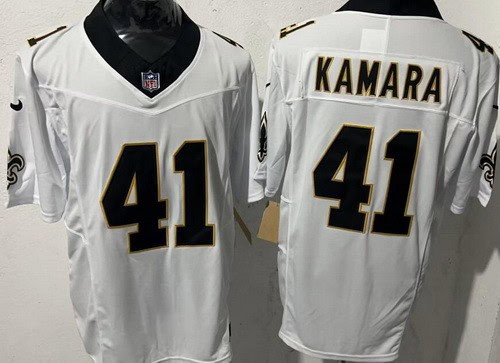 New Orleans Saints #41 Alvin Kamara Limited White FUSE Vapor Jersey