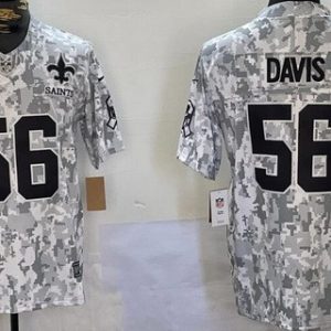 New Orleans Saints #56 DeMario Davis Limited Arctic Camo 2024 Salute to Service Jersey