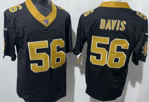 New Orleans Saints #56 DeMario Davis Limited Black FUSE Vapor Jersey