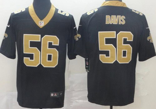 New Orleans Saints #56 DeMario Davis Limited Black Vapor Jersey