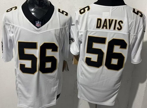 New Orleans Saints #56 DeMario Davis Limited White FUSE Vapor Jersey