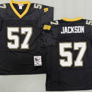 New Orleans Saints #57 Rickey Jackson Black 1987 Throwback Jersey