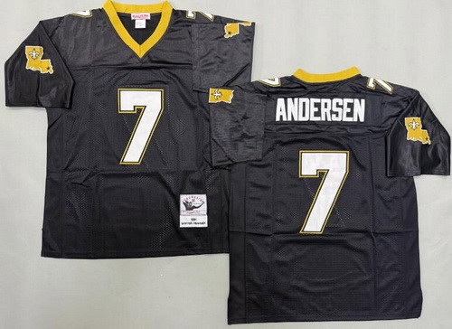 New Orleans Saints #7 Morten Andersen Black 1991 Throwback Jersey
