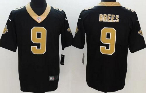 New Orleans Saints #9 Drew Brees Limited Black Vapor Jersey