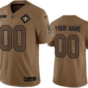 New Orleans Saints Customized Brown 2023 Salute To Service Jersey