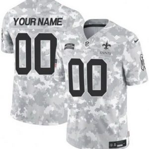 New Orleans Saints Customized Limited Arctic Camo 2024 Salute to Service Jersey