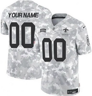 New Orleans Saints Customized Limited Arctic Camo 2024 Salute to Service Jersey