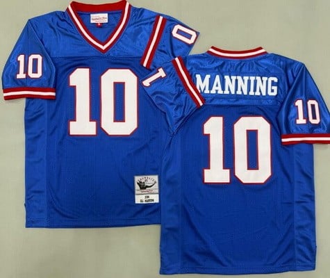 New York Giants #10 Eli Manning Blue 2004 Throwback Jersey