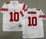 New York Giants #10 Eli Manning White 2007 Throwback Jersey