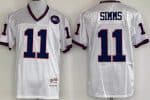 New York Giants #11 Phil Simms White Throwback Jersey