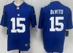 New York Giants #15 Tommy DeVito Limited Blue Vapor Jersey