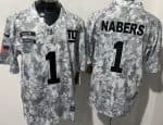 New York Giants #1 Malik Nabers Limited Arctic Camo 2024 Salute to Service Jersey