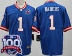 New York Giants #1 Malik Nabers Limited Blue Classic 100 Seasons Vapor Jersey