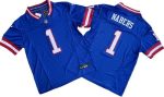 New York Giants #1 Malik Nabers Limited Blue Classic FUSE Vapor Jersey