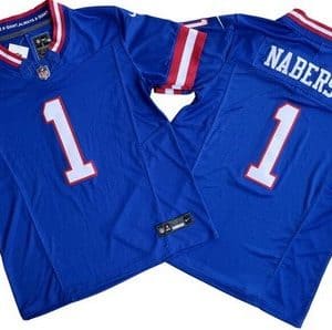 New York Giants #1 Malik Nabers Limited Blue Classic FUSE Vapor Jersey