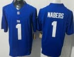 New York Giants #1 Malik Nabers Limited Blue FUSE Vapor Jersey