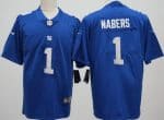 New York Giants #1 Malik Nabers Limited Blue Vapor Jersey