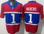 New York Giants #1 Malik Nabers Limited Red Alternate FUSE Vapor Jersey