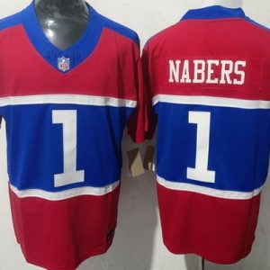 New York Giants #1 Malik Nabers Limited Red Alternate FUSE Vapor Jersey