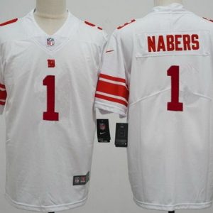 New York Giants #1 Malik Nabers Limited White Vapor Jersey