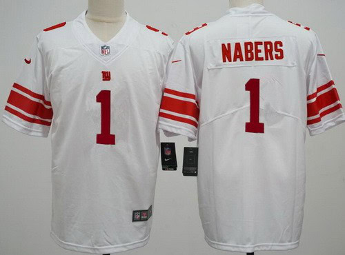 New York Giants #1 Malik Nabers Limited White Vapor Jersey