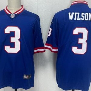 New York Giants #3 Russell Wilson Limited Blue Classic Vapor Jersey
