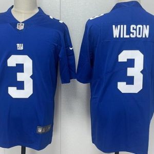 New York Giants #3 Russell Wilson Limited Blue Vapor Jersey