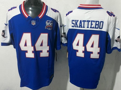 New York Giants #44 Cam Skattebo Limited Blue Thanksgiving FUSE Vapor Jersey