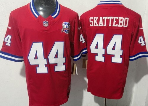 New York Giants #44 Cam Skattebo Limited Red Throwback 100 Seasons FUSE Vapor Jersey