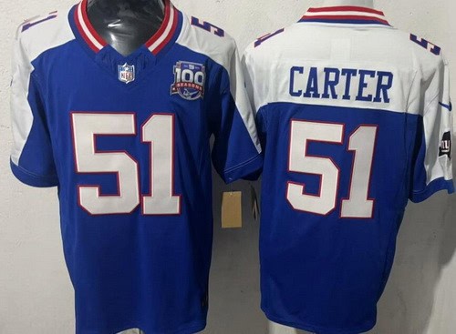 New York Giants #51 Abdul Carter Limited Blue Thanksgiving FUSE Vapor Jersey