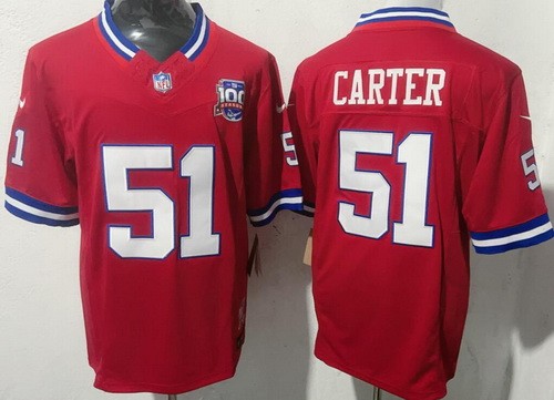 New York Giants #51 Abdul Carter Limited Red Throwback 100 Seasons FUSE Vapor Jersey