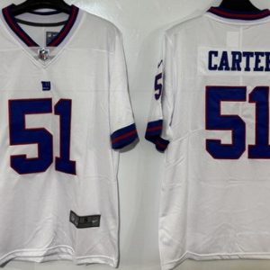 New York Giants #51 Abdul Carter Limited White Throwback Vapor Jersey
