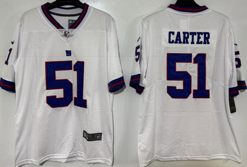 New York Giants #51 Abdul Carter Limited White Throwback Vapor Jersey