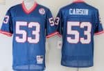 New York Giants #53 Harry Carson Blue Throwback Jersey
