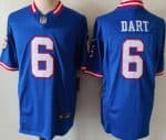 New York Giants #6 Jaxson Dart Limited Blue Classic FUSE Vapor Jersey