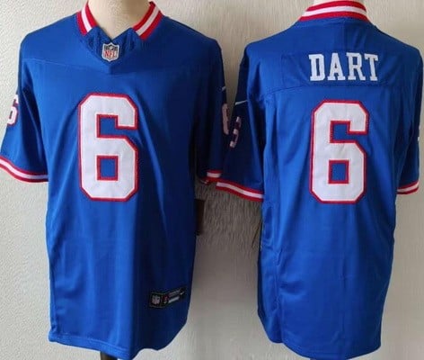 New York Giants #6 Jaxson Dart Limited Blue Classic FUSE Vapor Jersey