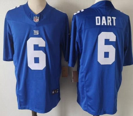 New York Giants #6 Jaxson Dart Limited Blue FUSE Vapor Jersey