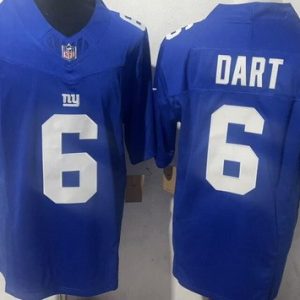 New York Giants #6 Jaxson Dart Limited Blue FUSE Vapor Jersey