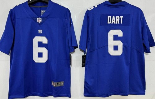 New York Giants #6 Jaxson Dart Limited Blue Vapor Jersey