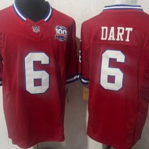 New York Giants #6 Jaxson Dart Limited Red 100 Seasons FUSE Vapor Jersey