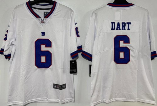 New York Giants #6 Jaxson Dart Limited White Throwback Vapor Jersey