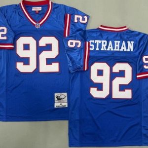 New York Giants #92 Michael Strahan Blue 1993 Throwback Jersey
