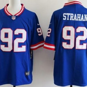 New York Giants #92 Michael Strahan Limited Blue Classic Vapor Jersey