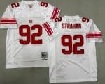 New York Giants #92 Michael Strahan White 2007 Throwback Jersey